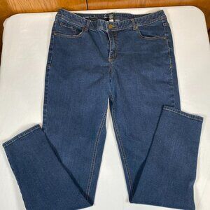 Lane Bryant Skinny Genius Fit 18 Long Cotton Blend Blue Jeans